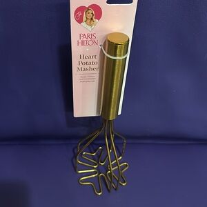 NWT Paris Hilton 🎀 Heart Potato Masher in Gold